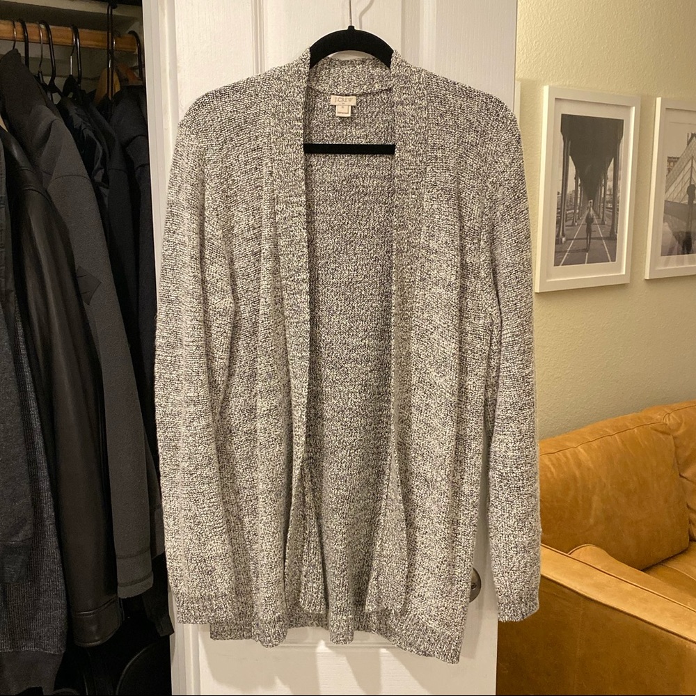 J. Crew Heathered Gray Sweater Cardigan, Size XL